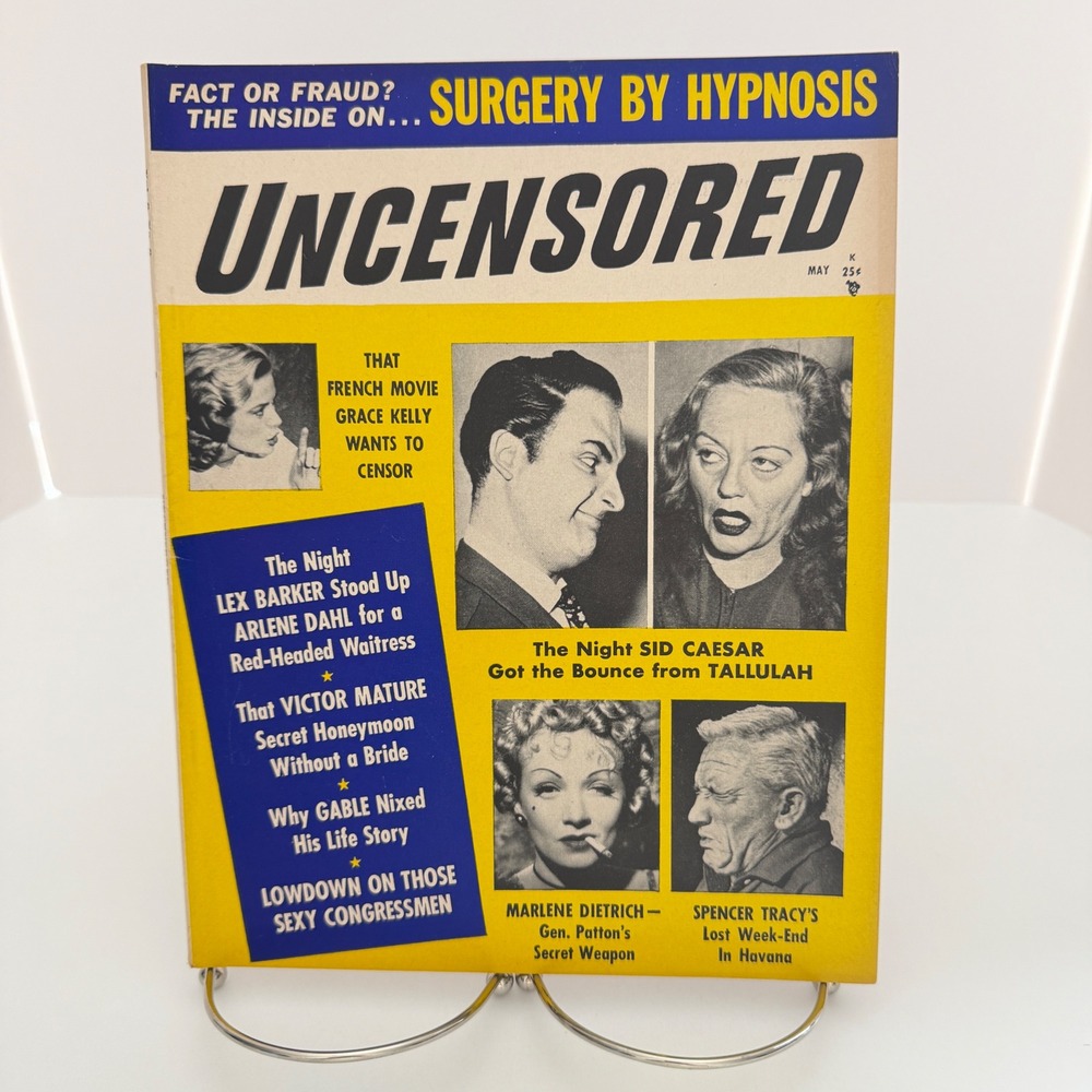 Uncensored May 1957 Marilyn Monroe Grace Kelly Clark Gable Magazine Vintage